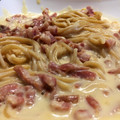 El cooksnap de Bárbara 🏵️ cuando hizo Espaguetis con salsa tipo carbonara elaborado en la M.C.Plus.