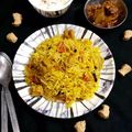 Priya vishnu Varshney का कुकस्नैप जब उन्होंने मिक्स्ड वेज सोया राइस (Mixed veg soya rice recipe in Hindi) बनाया था।
