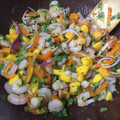El cooksnap de Claudia Rojas cuando hizo Ceviche de camarón con mango y tequila.