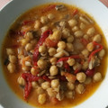 El cooksnap de Zaira cuando hizo Garbanzos con setas y pimiento de piquillo.