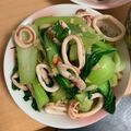 Cooksnap của ngốc manh khi họ làm theo món Cải thìa xào mực tươi Trên đất Nhật