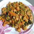 El cooksnap de Caleb Vela cuando hizo Seitán con brócoli y almendras.