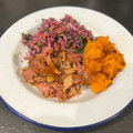 Philip Pantelides's cooksnap of when they made Slow cooked pulled pork with sweet potato mash and healthy slaw.