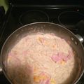 El cooksnap de Karen vargas cuando hizo Spaghetti en salsa blanca.