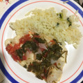 El cooksnap de Enrique Salmerón cuando hizo Filete de pescado a la Mexicana empapelado.