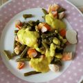 El cooksnap de Zaira cuando hizo Ensalada de tres judías, pollo, langostinos y mojo de naranja.