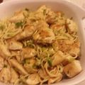 greta6525's cooksnap of when they made Spaghetti with olive oil, shallots and garlic with grilled chicken.