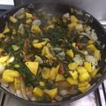 El cooksnap de Flor Argentina cuando hizo Espinacas con patata y chorizo.