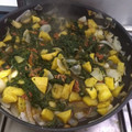 El cooksnap de Flor Argentina cuando hizo Espinacas con patata y chorizo.