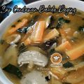 Cooksnap Murni's LittleKitchenz semasa beliau membuat Sup cendawan bebola ikan.