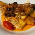 Cooksnap από Ioulia -Juliana. στη συνταγή Πέρκα «φέτα» κοκκινιστή στο φούρνο με πατατούλες και ελιές!!!