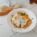 El cooksnap de Naxo 🇳🇬 cuando hizo Patatas con huevo frito y gambas al ajillo.