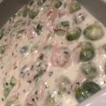 Kállai Laura Cooksnap-ja, amikor elkészítette a(z) Fokhagymás, füstölt sonkás kelbimbó, parmezános szószban sütve receptet.