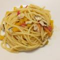 Miss Fluffy's Cooking (Angie's Italian Cooking)'s cooksnap of when they made Spaghetti alla pescatora povera. Poor fisherman's spaghetti.