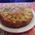 El cooksnap de Cris Arellano cuando hizo Tortilla de berenjenas y papas.