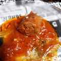 El cooksnap de Erica Natalia cuando hizo Chorizo a la pomarola con puré.