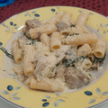 El cooksnap de Roberto Carmona cuando hizo Rigatoni con salsa de Cabrales, espinacas y setas.