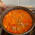El cooksnap de Nacho Albarrán cuando hizo Arroz caldoso de butifarra, espárragos y alcachofas.