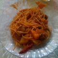 El cooksnap de klariss cuando hizo Tallarines con verduras y gambas al curry con Thermomix.