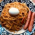 Ikenna's cooksnap of when they made Jollof Spaghetti🍝 and Fried egg.