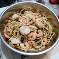 魏藍 的 鮮蝦干貝明太子義大利麵 cooksnap