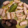 El cooksnap de Eloy cuando hizo Longaniza de pollo al ajillo y vino con guarnición en su jugo.