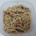 El cooksnap de Ampi Cocinitas cuando hizo Espaguetis integrales con pavo y salsa de queso de Cabra.