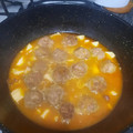 El cooksnap de Virginia cuando hizo Albóndigas con sepia y colas de langostino.