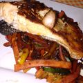 El cooksnap de Natalia Denise cuando hizo Salmón con crocante de vegetales.