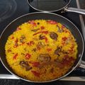 El cooksnap de Miguel Mateos cuando hizo Arroz con costillas de cerdo y coliflor.