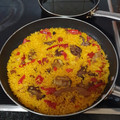 El cooksnap de Miguel Mateos cuando hizo Arroz con costillas de cerdo y coliflor.