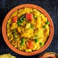 Anjushri Mandi's cooksnap of when they made শীতকালীন সব্জী খিচুড়ি(shitkalin sabji diye sabji khichdi recipe in bengali).