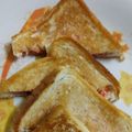 Samridhi seth का कुकस्नैप जब उन्होंने चीज़ी प्याज़ आलू सैंडविच (tazi pyaz aloo sandwich recipe in Hindi) बनाया था।