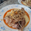 El cooksnap de Catta cuando hizo Corvina a la espalda con gulas y puré cremoso de patatas.