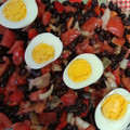 El cooksnap de Tamara Méndez López cuando hizo Alubias negras con trampó y huevos duros.