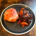 Alina Hryshchuk's cooksnap of when they made Oven Baked Mozzarella wrapped in Parma Ham, with sautéed Onion and Tomato.