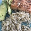 El cooksnap de joapow cuando hizo Arroz de coliflor con salmón rosado #keto.