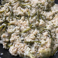 El cooksnap de Montse Camps cuando hizo Risotto de alcachofas y espárragos al cava.
