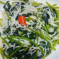賴小孟 的 地瓜葉炒吻仔魚(簡單料理) cooksnap