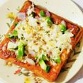 Poonam Varshney का कुकस्नैप जब उन्होंने टोस्ट पिज़्ज़ा (toast pizza recipe in Hindi) बनाया था।
