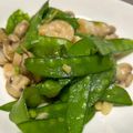 賴小孟 的 洋菇荷蘭豆炒蝦仁 cooksnap