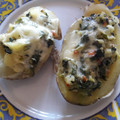 El cooksnap de Karina Acevedo cuando hizo Papas rellenas con salsa blanca y acelga.