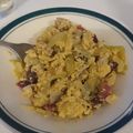 El cooksnap de Esther Pérez cuando hizo Revuelto de huevos con jamón íberico y calabacines.