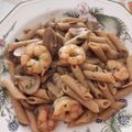 El cooksnap de Cande cuando hizo Espaguetis con gambas y champiñones al ajillo.