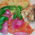 El cooksnap de Amparo&Ari cuando hizo Sardinas, con papas, morrón y cebolla encurtidos.