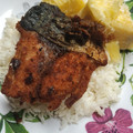 El cooksnap de Evelyn Antuanet cuando hizo Pescado frito con ensalada y arroz.