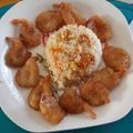 El cooksnap de Teresita Felíz cuando hizo Camarones con arroz y salsa blanca.