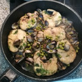 El cooksnap de Carmen Beviá cuando hizo Merluza con guisantes y almejas.