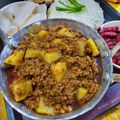 Hina Ibrahim's cooksnap of when they made Aloo qeema palak.