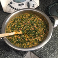 El cooksnap de Sofía Martínez Guisado cuando hizo Risotto de espinacas, queso de cabra y lacón ahumado.